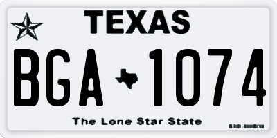 TX license plate BGA1074