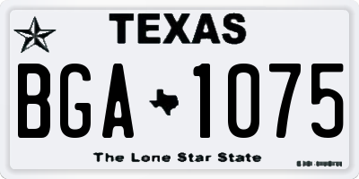 TX license plate BGA1075