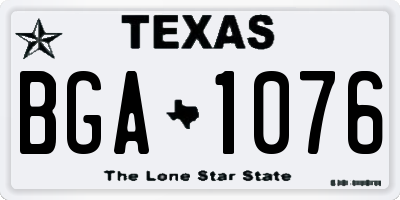 TX license plate BGA1076
