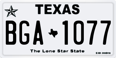 TX license plate BGA1077