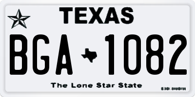 TX license plate BGA1082