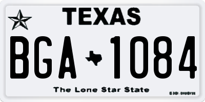 TX license plate BGA1084