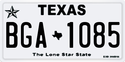 TX license plate BGA1085
