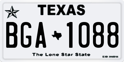 TX license plate BGA1088