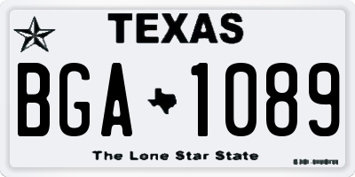 TX license plate BGA1089