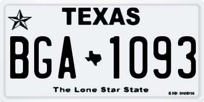 TX license plate BGA1093