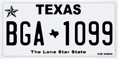 TX license plate BGA1099