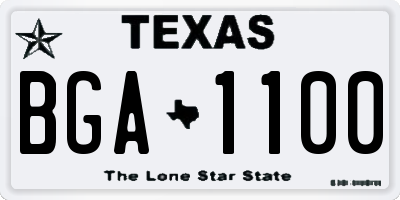 TX license plate BGA1100