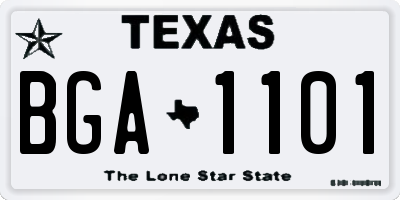 TX license plate BGA1101