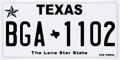 TX license plate BGA1102
