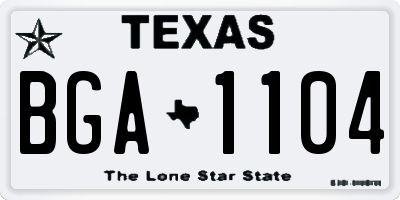 TX license plate BGA1104