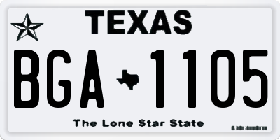 TX license plate BGA1105