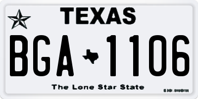 TX license plate BGA1106