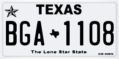 TX license plate BGA1108