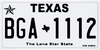 TX license plate BGA1112