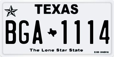 TX license plate BGA1114