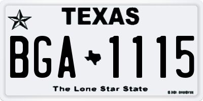 TX license plate BGA1115