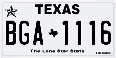TX license plate BGA1116