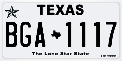 TX license plate BGA1117