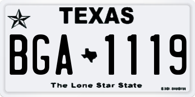 TX license plate BGA1119