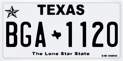 TX license plate BGA1120