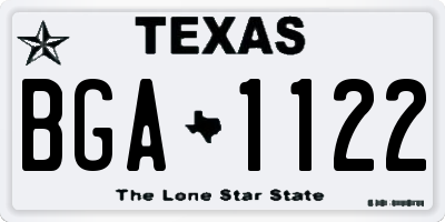 TX license plate BGA1122