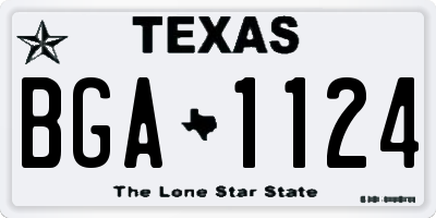 TX license plate BGA1124