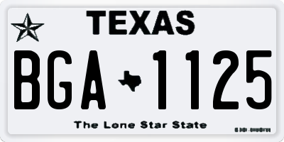 TX license plate BGA1125