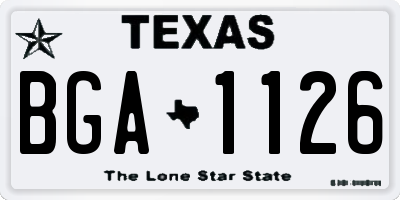TX license plate BGA1126