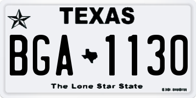 TX license plate BGA1130
