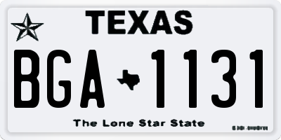 TX license plate BGA1131