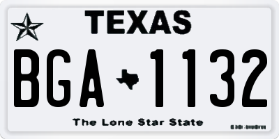 TX license plate BGA1132