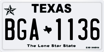 TX license plate BGA1136