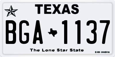 TX license plate BGA1137