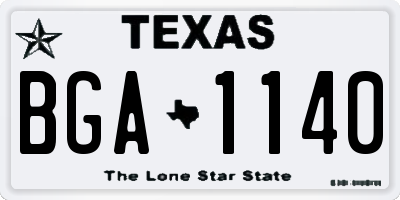 TX license plate BGA1140