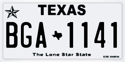 TX license plate BGA1141