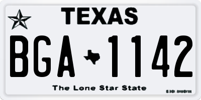 TX license plate BGA1142