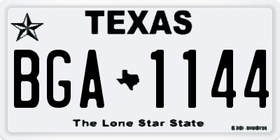 TX license plate BGA1144