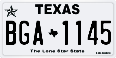 TX license plate BGA1145