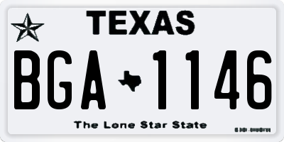 TX license plate BGA1146