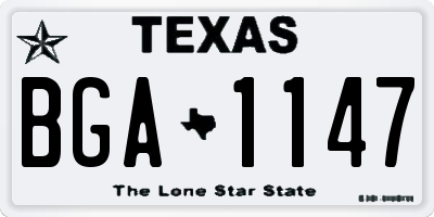 TX license plate BGA1147