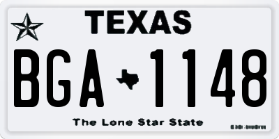 TX license plate BGA1148
