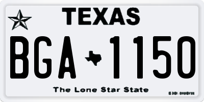 TX license plate BGA1150
