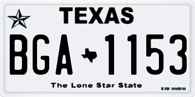 TX license plate BGA1153