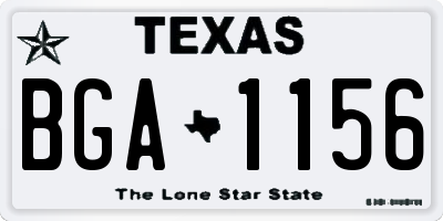 TX license plate BGA1156