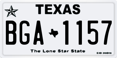 TX license plate BGA1157