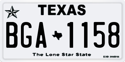 TX license plate BGA1158