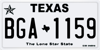 TX license plate BGA1159
