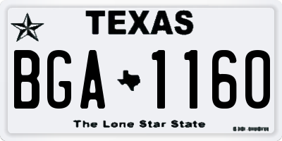 TX license plate BGA1160