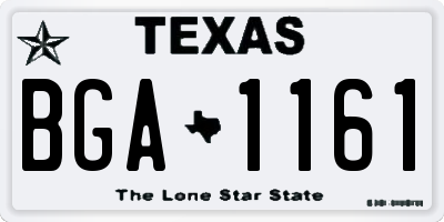 TX license plate BGA1161